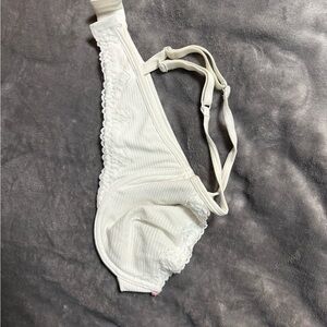 Victoria's Secret White Ribbed Lace Bralette